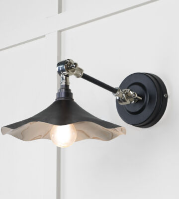 From The Anvil Smooth Nickel Flora Wall Light In Elan Black