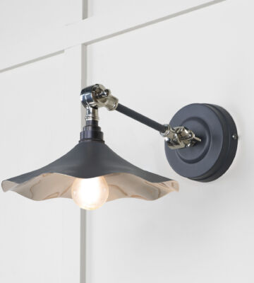 From The Anvil Smooth Nickel Flora Wall Light In Slate