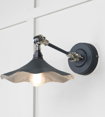 From The Anvil Smooth Nickel Flora Wall Light In Soot