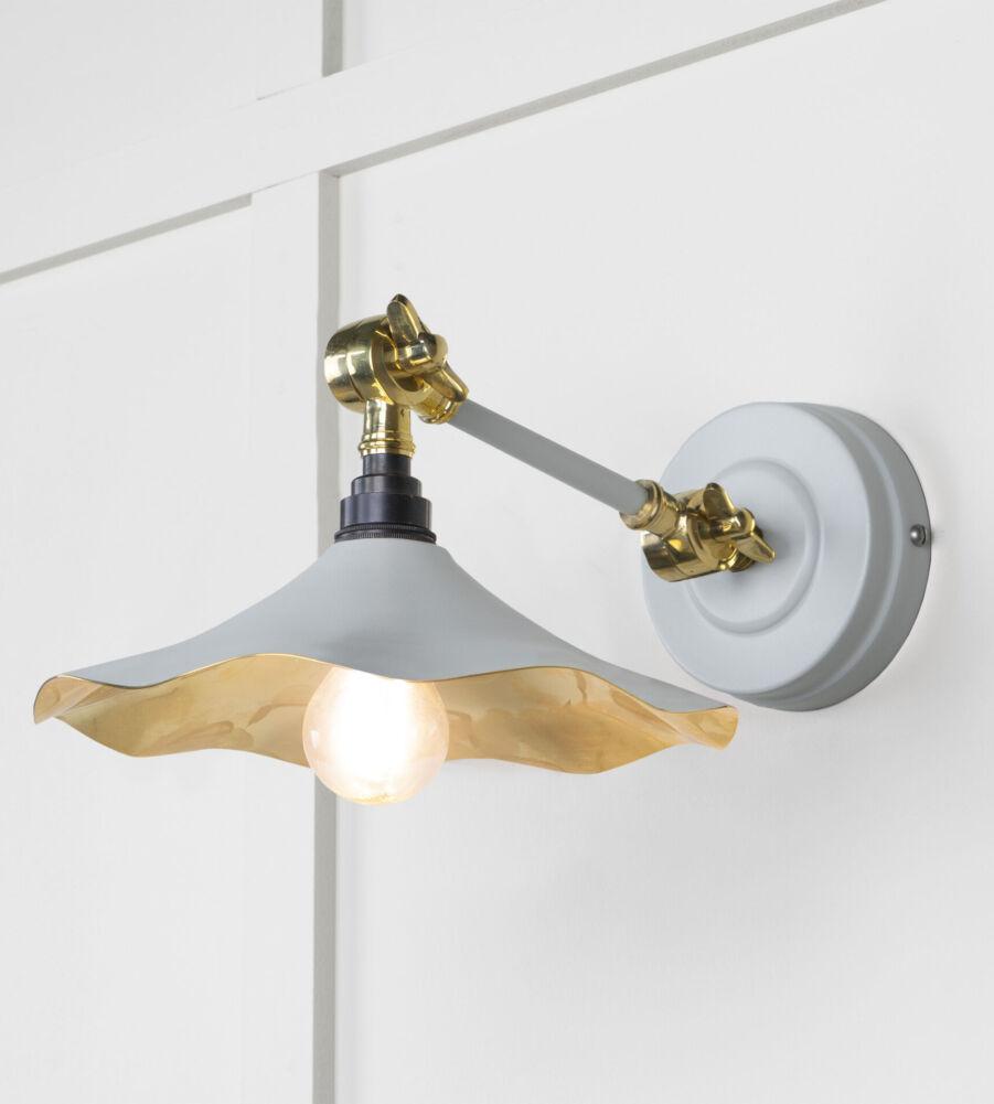 From The Anvil Smooth Brass Flora Wall Light in Birch