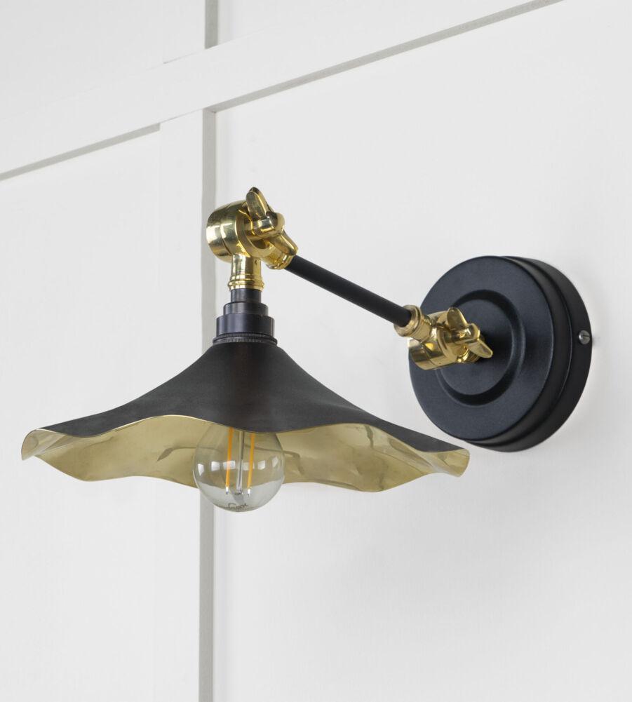 From The Anvil Smooth Brass Flora Wall Light in Elan Black - Image 3