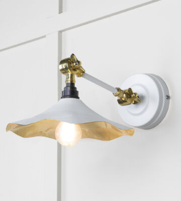 From The Anvil Smooth Brass Flora Wall Light In Flock