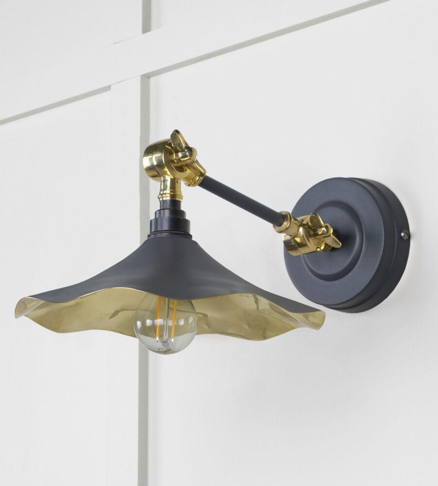 From The Anvil Smooth Brass Flora Wall Light in Slate - Image 3
