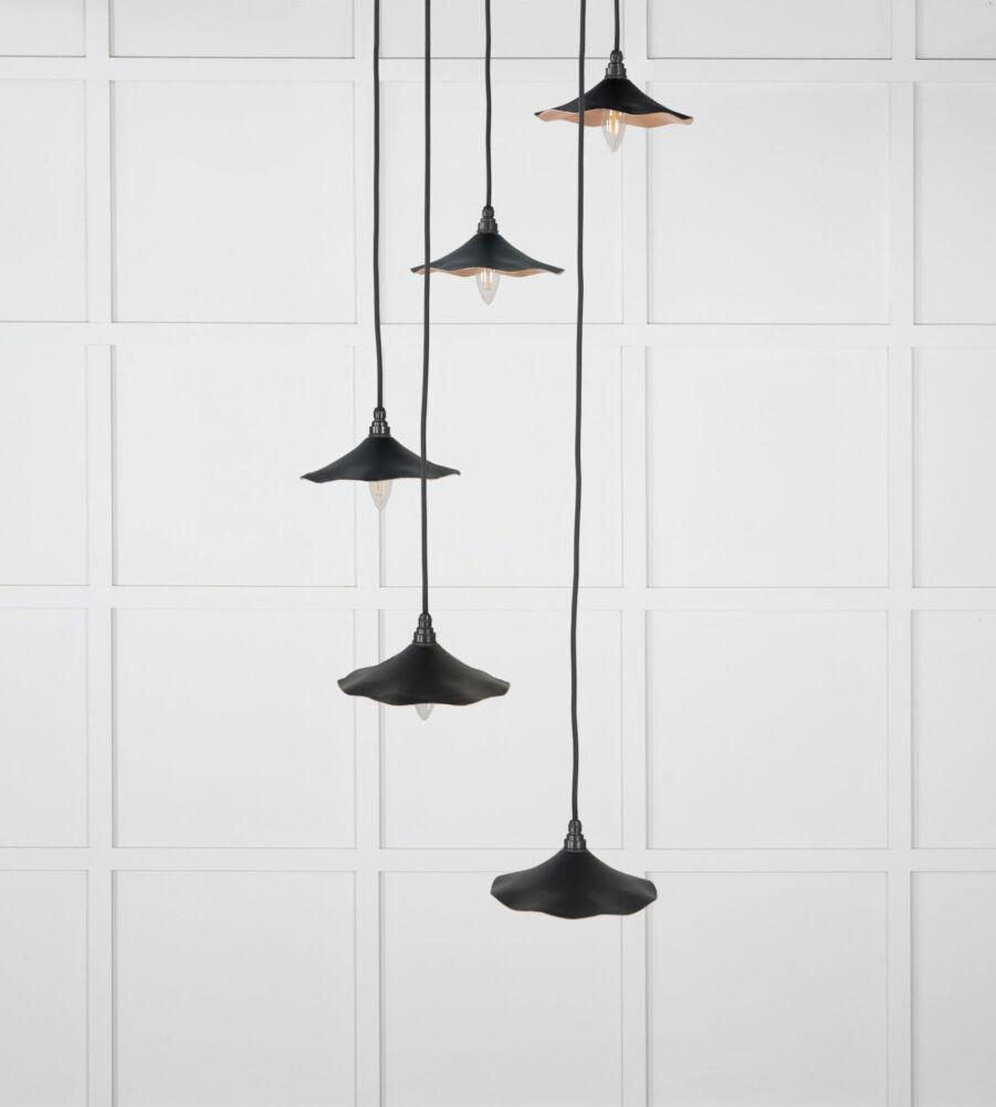 From The Anvil Smooth Copper Flora Cluster Pendant in Elan Black - Image 3