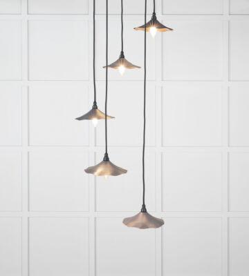 From The Anvil Smooth Copper Flora Cluster Pendant in Slate