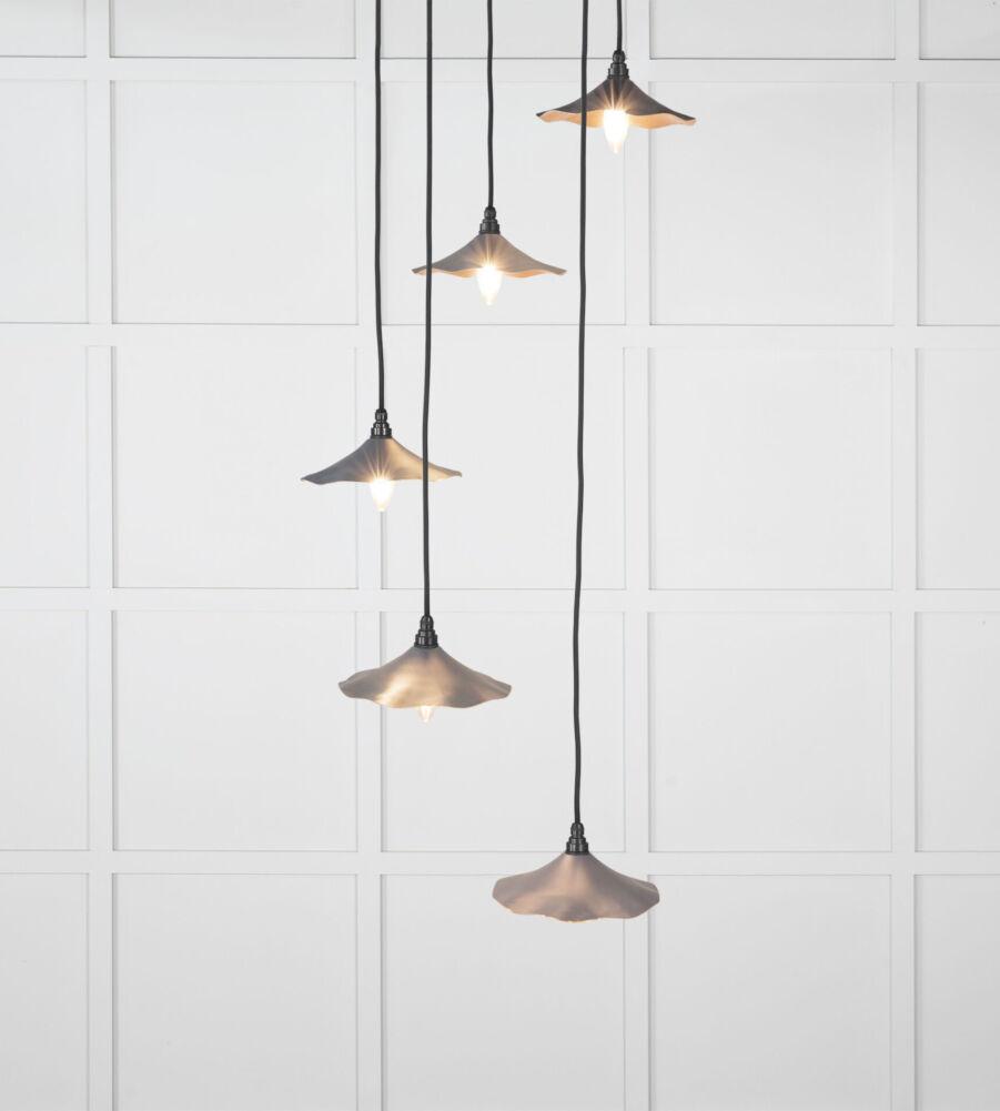 From The Anvil Smooth Copper Flora Cluster Pendant in Slate