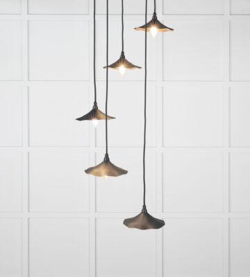 From The Anvil Smooth Copper Flora Cluster Pendant in Soot