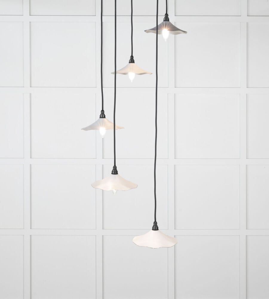 From The Anvil Smooth Nickel Flora Cluster Pendant in Birch