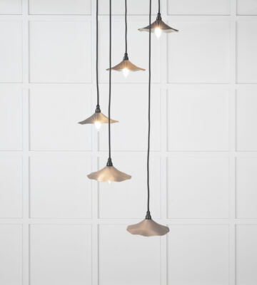 From The Anvil Smooth Nickel Flora Cluster Pendant in Bluff