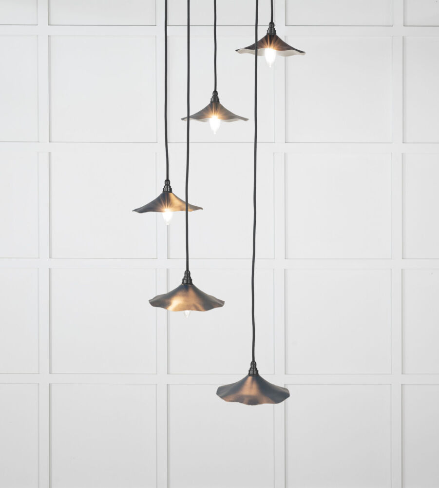 From The Anvil Smooth Nickel Flora Cluster Pendant in Dusk