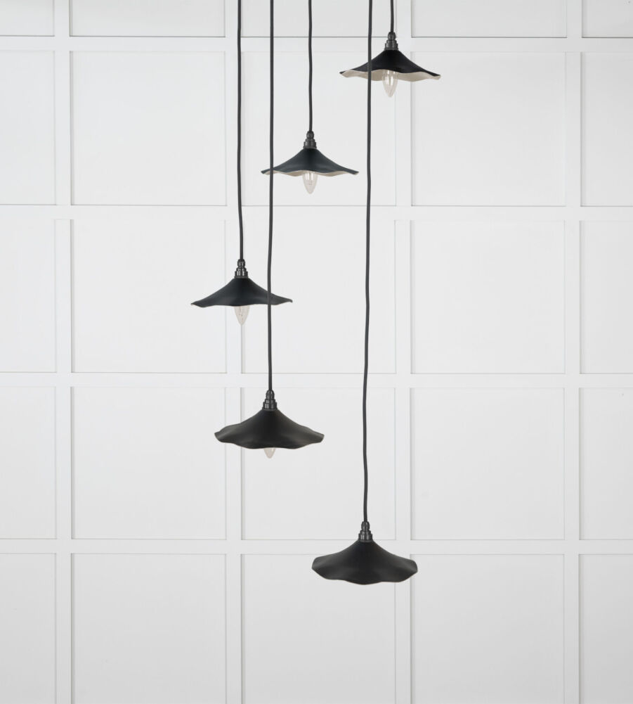 From The Anvil Smooth Nickel Flora Cluster Pendant in Elan Black - Image 3