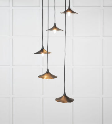From The Anvil Smooth Nickel Flora Cluster Pendant in Elan Black