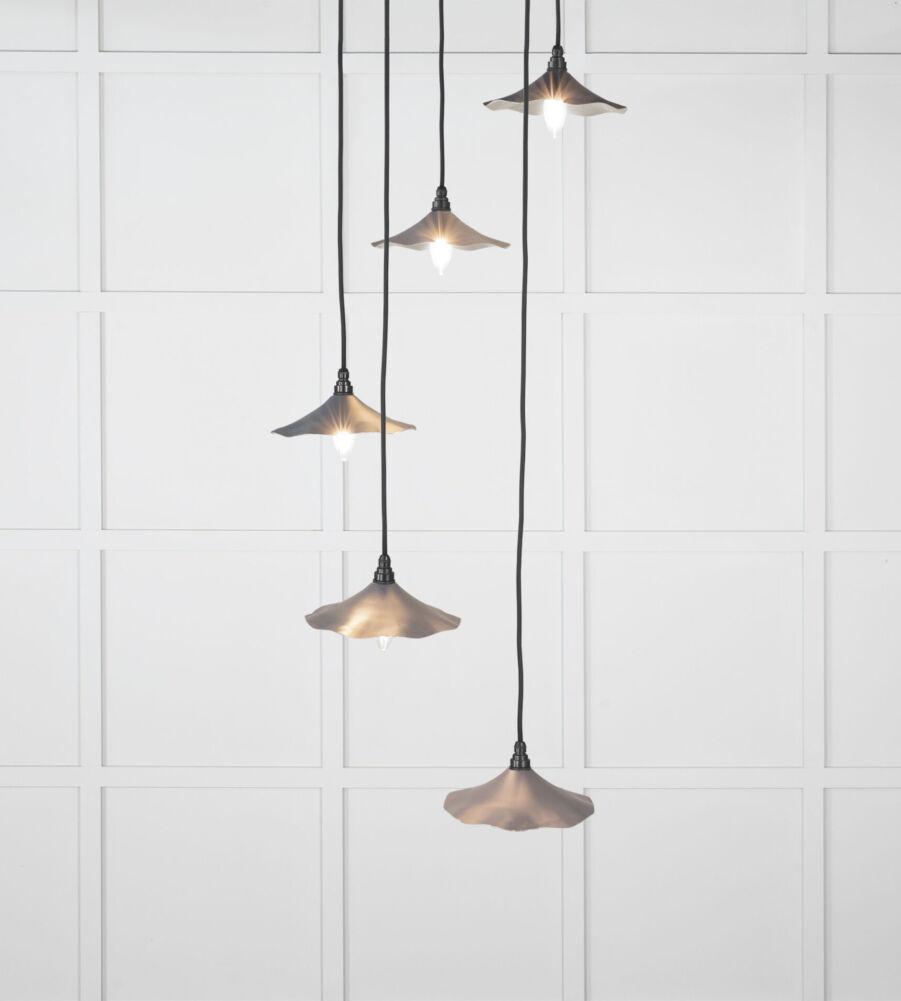 From The Anvil Smooth Nickel Flora Cluster Pendant in Slate