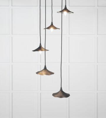 From The Anvil Smooth Nickel Flora Cluster Pendant in Soot