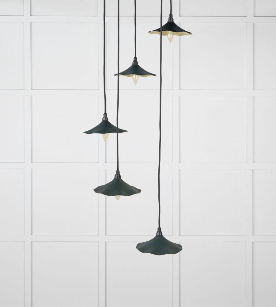 From The Anvil Smooth Brass Flora Cluster Pendant in Dingle - Image 3