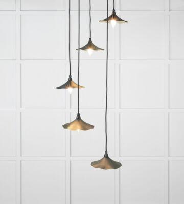 From The Anvil Smooth Brass Flora Cluster Pendant in Dingle