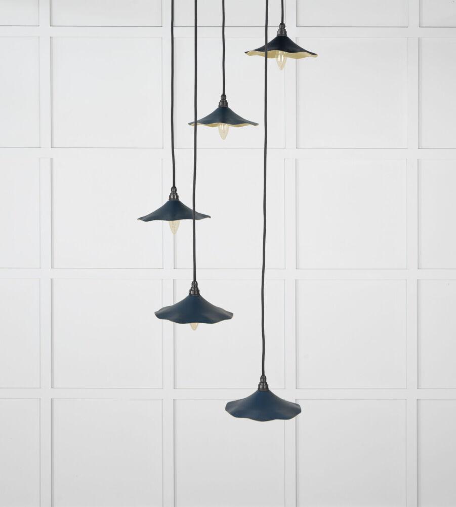 From The Anvil Smooth Brass Flora Cluster Pendant in Dusk - Image 3