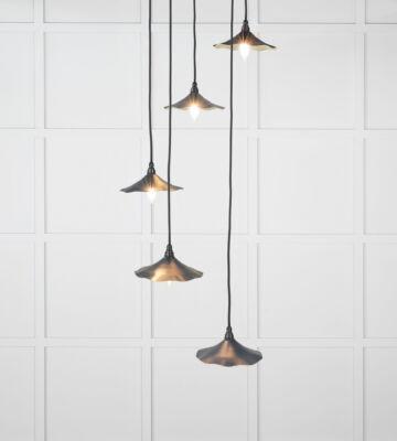 From The Anvil Smooth Brass Flora Cluster Pendant in Dusk