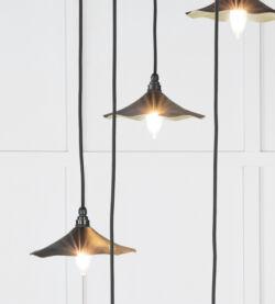 From The Anvil Smooth Brass Flora Cluster Pendant in Elan Black - Image 4