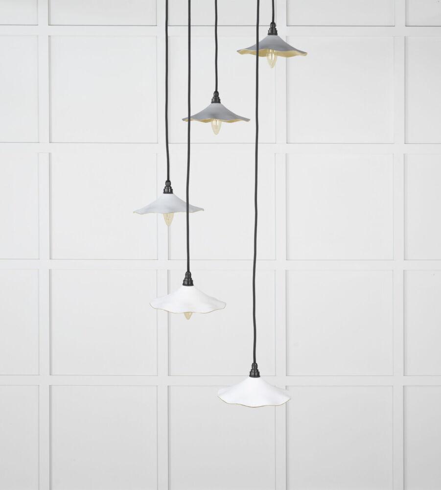 From The Anvil Smooth Brass Flora Cluster Pendant in Flock - Image 3