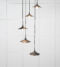 From The Anvil Smooth Brass Flora Cluster Pendant in Soot