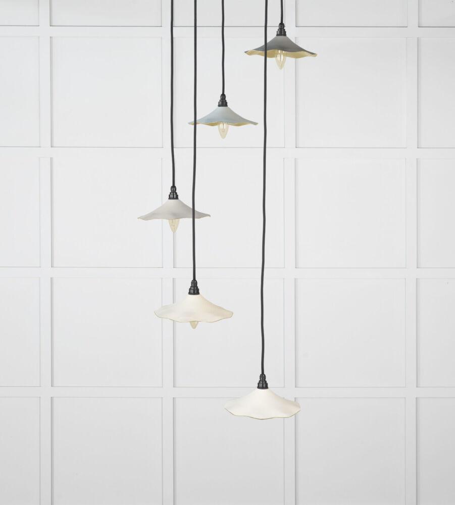 From The Anvil Smooth Brass Flora Cluster Pendant in Teasel - Image 3