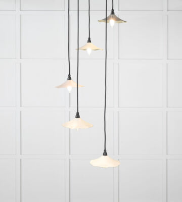 From The Anvil Smooth Brass Flora Cluster Pendant in Teasel