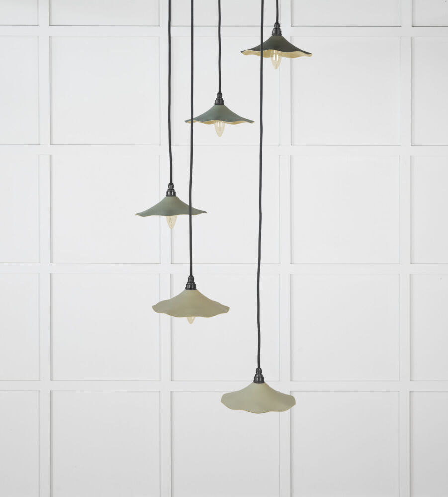 From The Anvil Smooth Brass Flora Cluster Pendant in Tump - Image 3