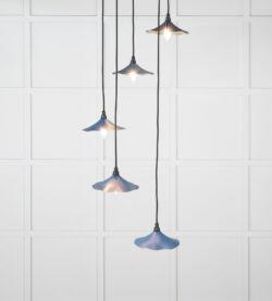 From The Anvil Smooth Brass Flora Cluster Pendant in Upstream