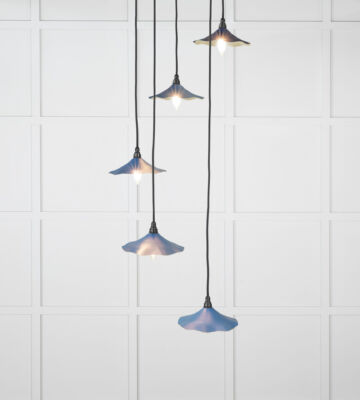 From The Anvil Smooth Brass Flora Cluster Pendant in Upstream