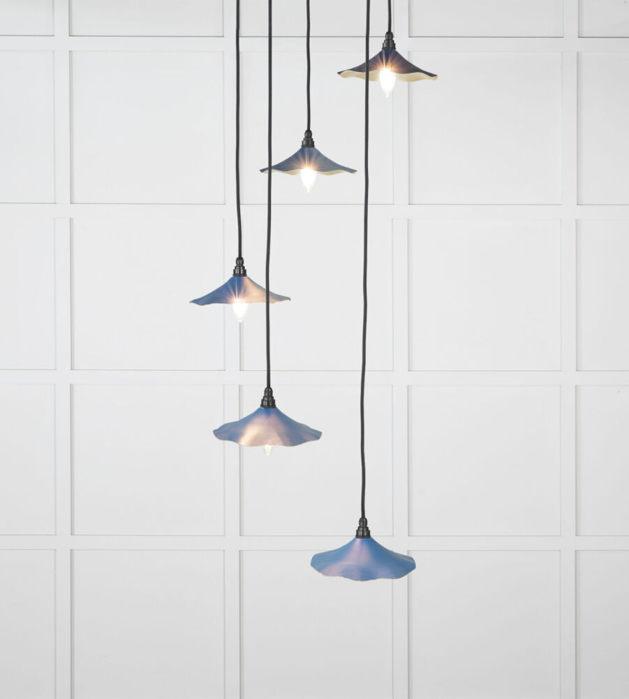 From The Anvil Smooth Brass Flora Cluster Pendant in Upstream