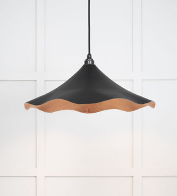 From The Anvil Smooth Copper Flora Pendant In Elan Black
