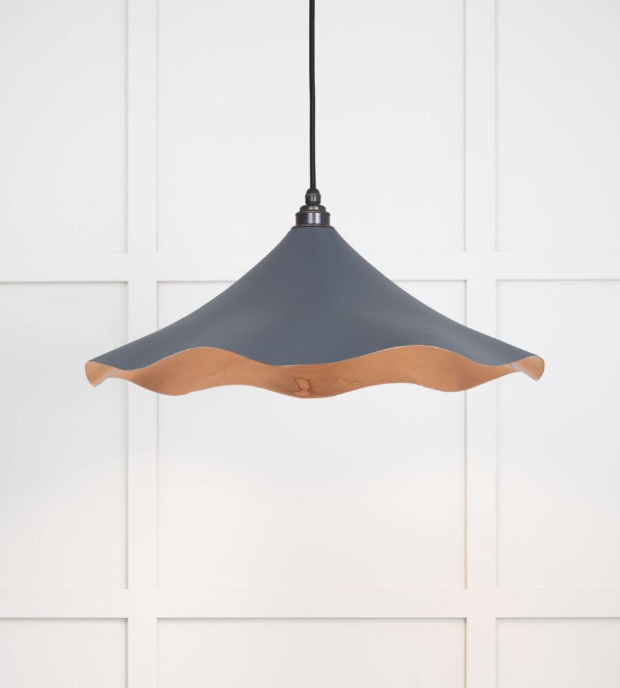 From The Anvil Smooth Copper Flora Pendant in Slate