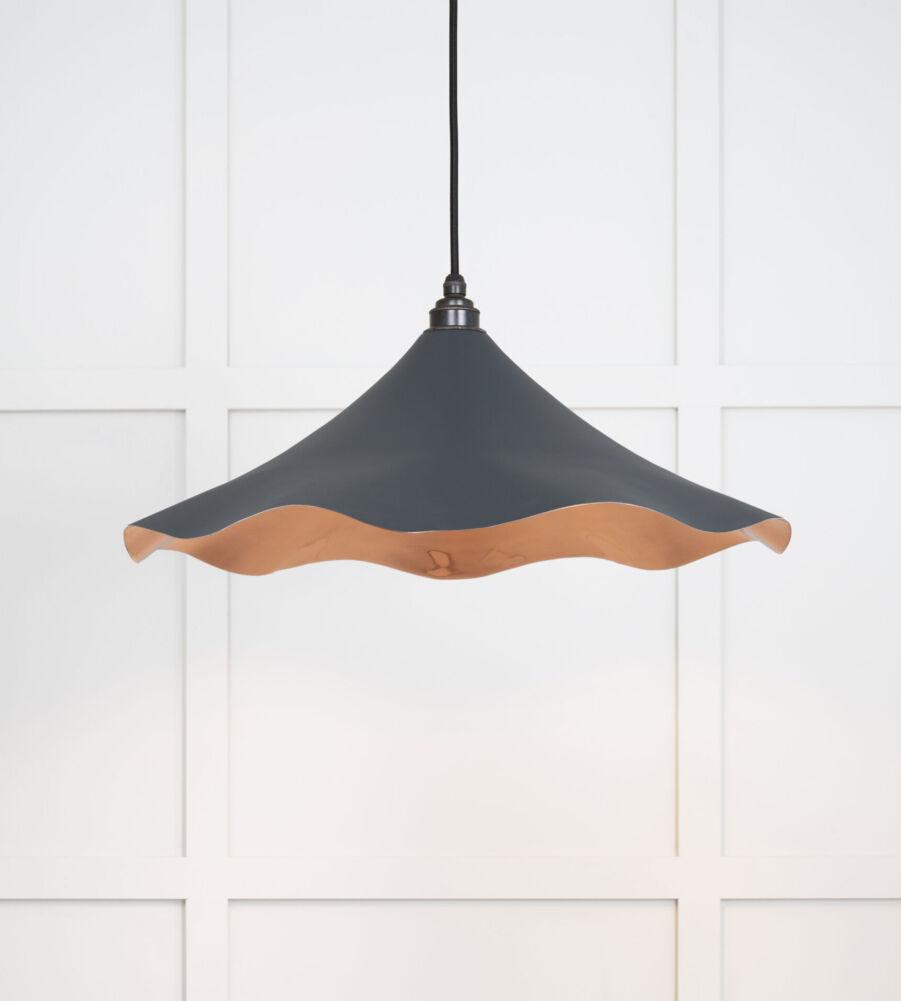 From The Anvil Smooth Copper Flora Pendant in Soot