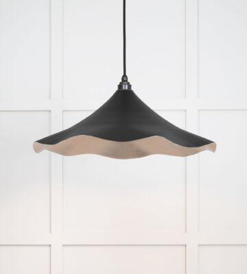 From The Anvil Smooth Nickel Flora Pendant In Elan Black