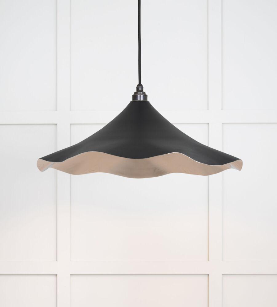 From The Anvil Smooth Nickel Flora Pendant in Elan Black