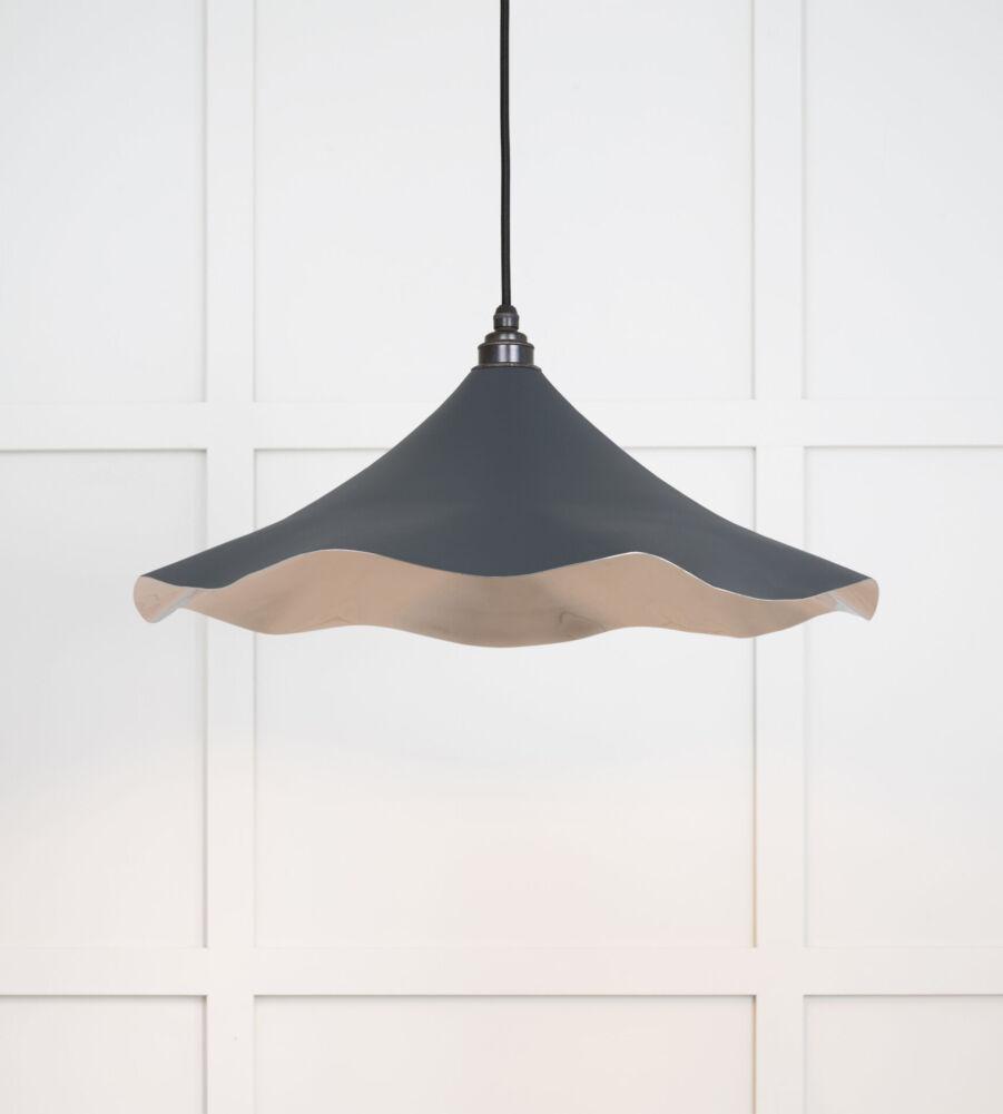 From The Anvil Smooth Nickel Flora Pendant in Soot