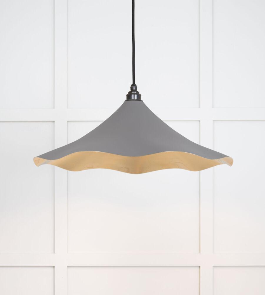From The Anvil Smooth Brass Flora Pendant in Bluff