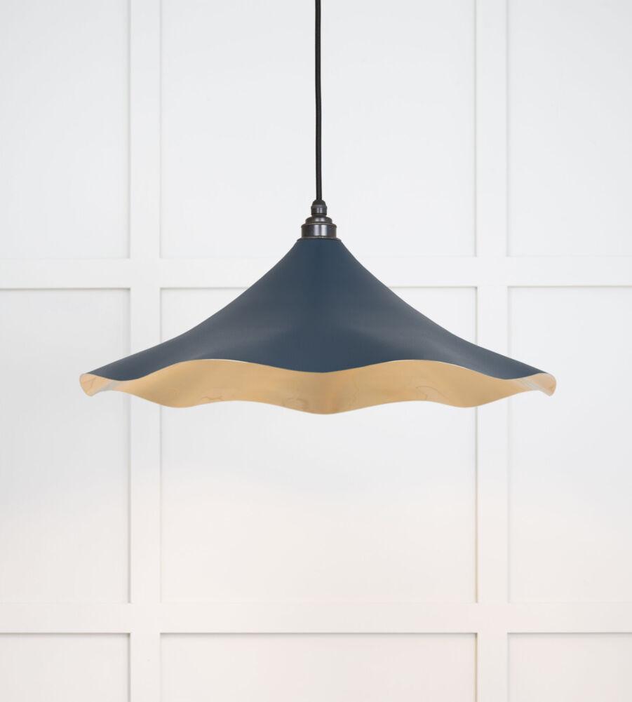 From The Anvil Smooth Brass Flora Pendant in Dusk