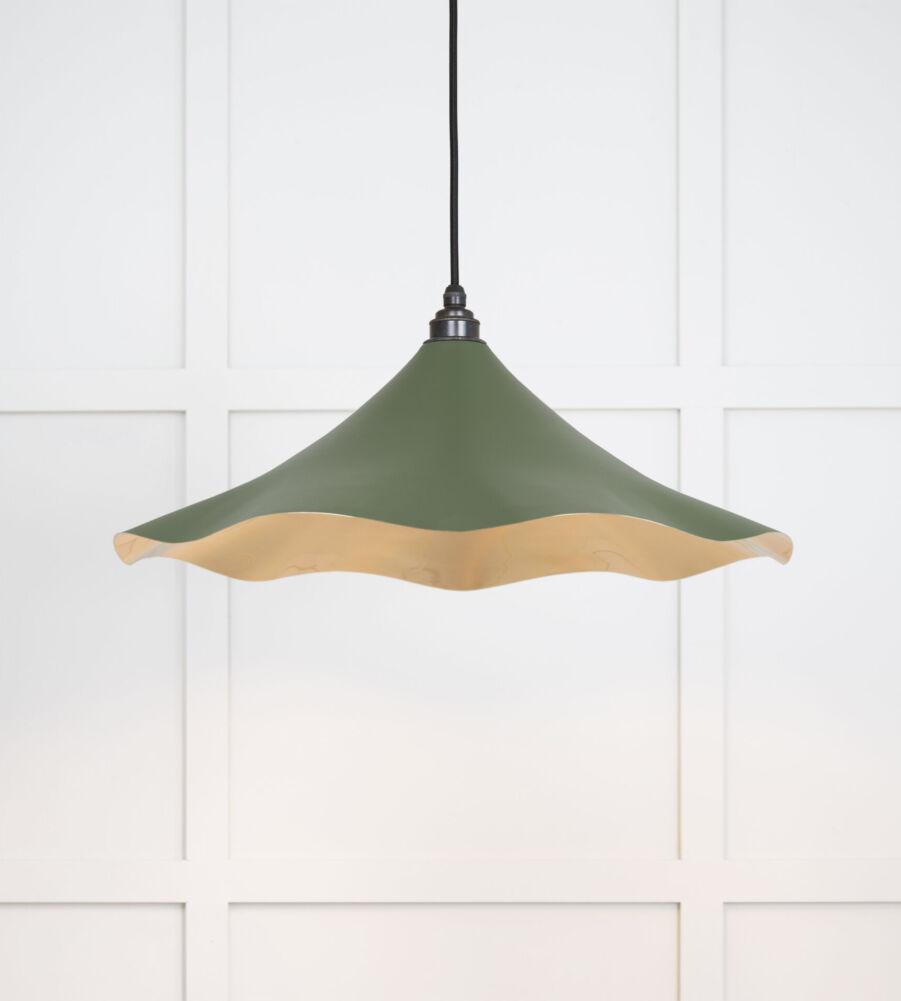 From The Anvil Smooth Brass Flora Pendant in Heath