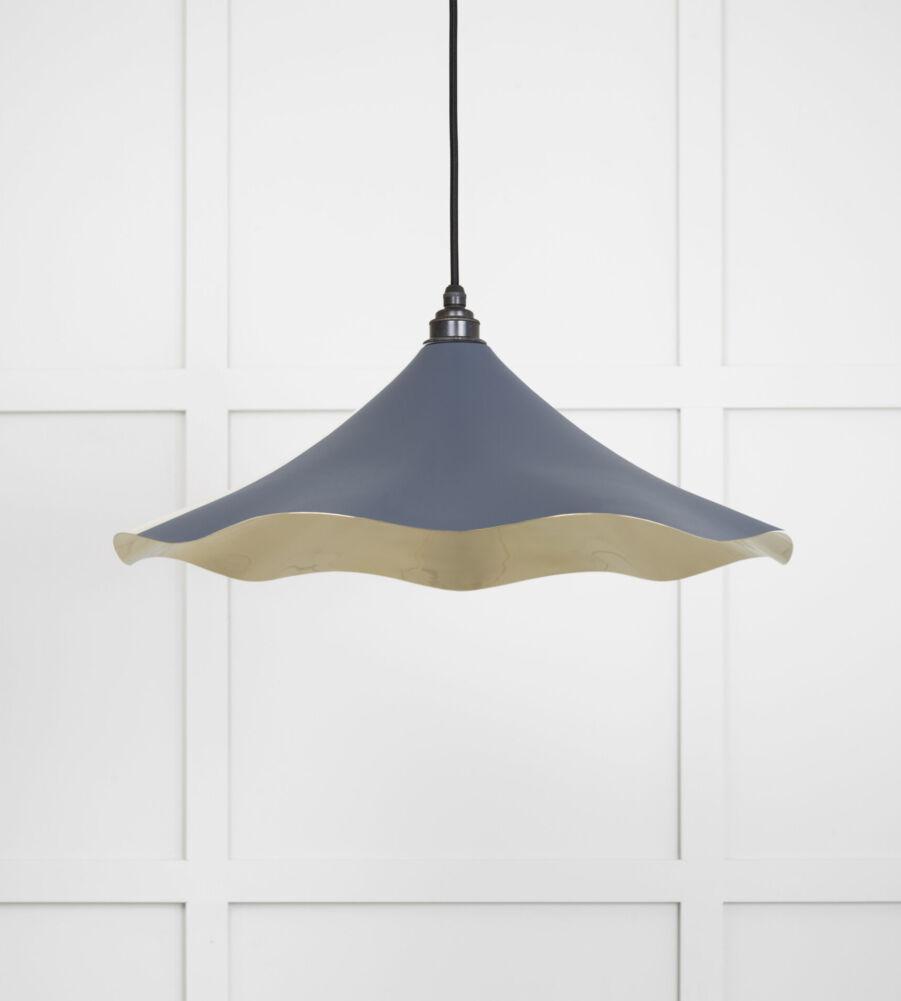 From The Anvil Smooth Brass Flora Pendant in Slate - Image 3
