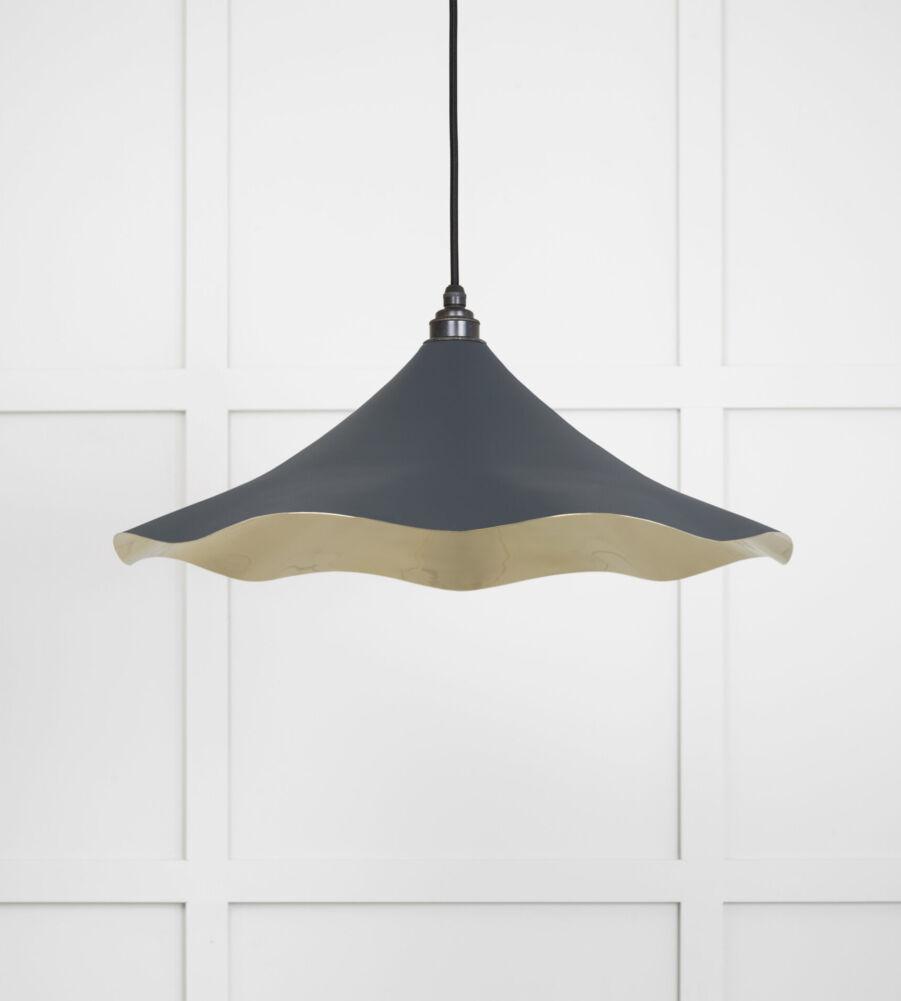 From The Anvil Smooth Brass Flora Pendant in Soot - Image 3