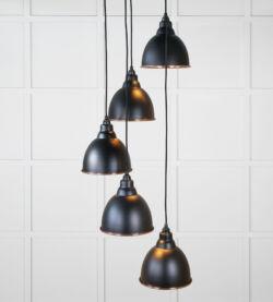 From The Anvil Smooth Copper Brindley Cluster Pendant in Elan Black