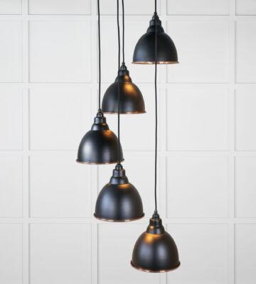 From The Anvil Smooth Copper Brindley Cluster Pendant in Elan Black