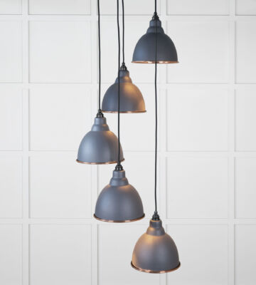 From The Anvil Smooth Copper Brindley Cluster Pendant In Slate
