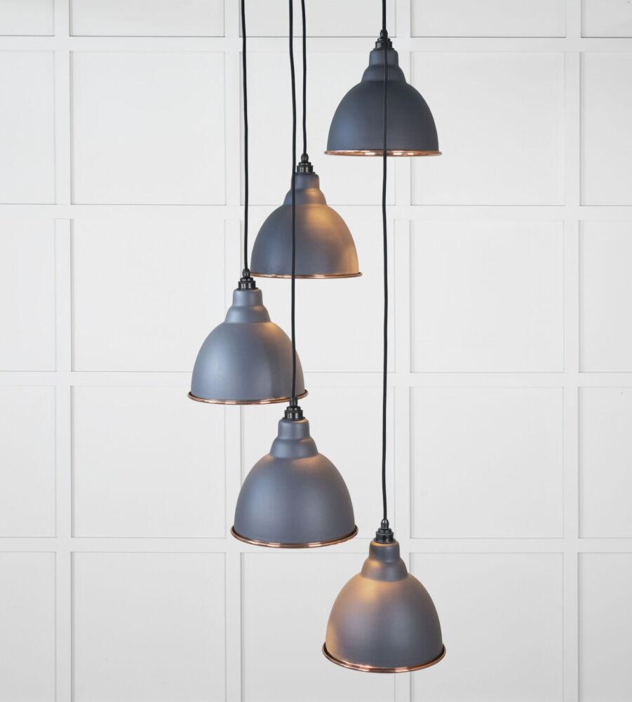From The Anvil Smooth Copper Brindley Cluster Pendant in Slate