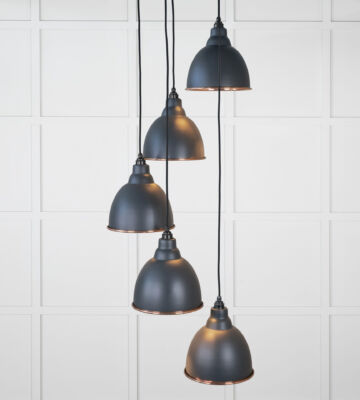 From The Anvil Smooth Copper Brindley Cluster Pendant In Soot