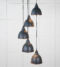 From The Anvil Smooth Copper Brindley Cluster Pendant in Soot