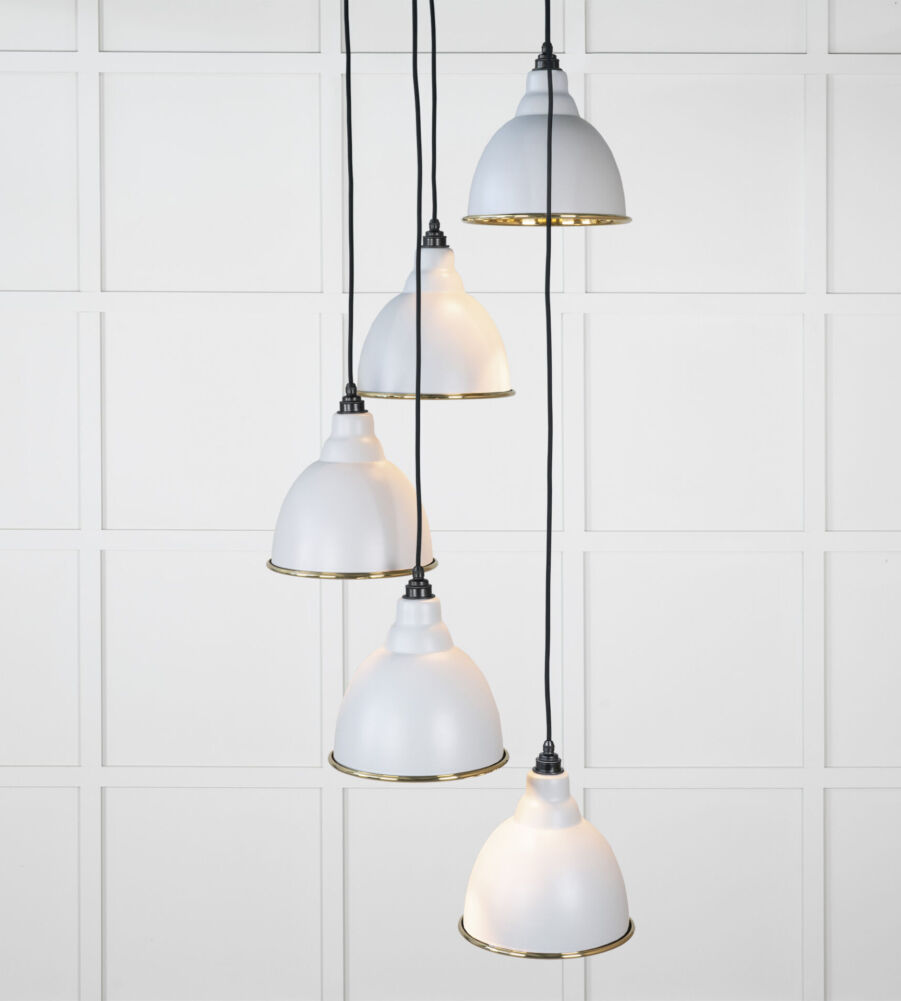 From The Anvil Smooth Brass Brindley Cluster Pendant in Birch