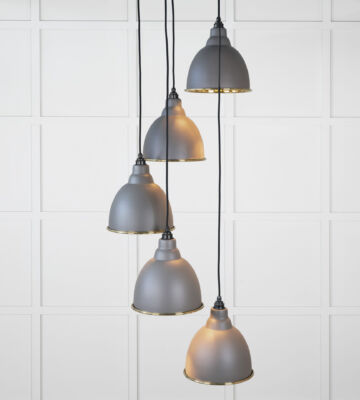From The Anvil Smooth Brass Brindley Cluster Pendant In Bluff